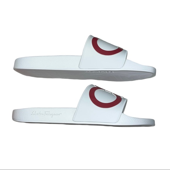 ⛔️ SOLD ⛔️ NEW Salvatore Ferragamo Men’s GROOVE 2 Gancini Pool Slides Sandals 10 - Picture 5 of 13